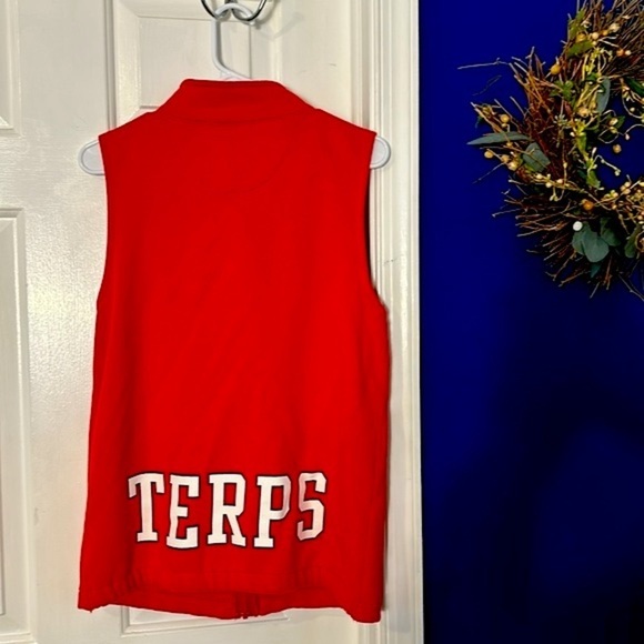 TCX University of Maryland Terrapins Red & Wheat Full Zip Vest Size Small - Picture 7 of 7